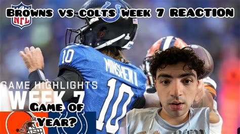 Game Of The Year Cleveland Browns Vs Indianapolis Colts 2023 Week 7