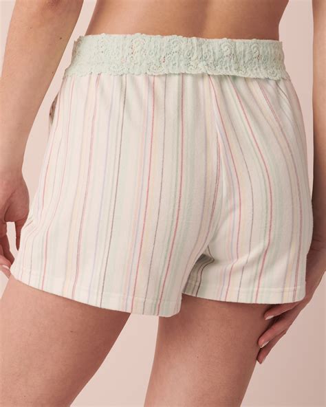 Recycled Fibers Pyjama Shorts Pastel Stripes La Vie En Rose