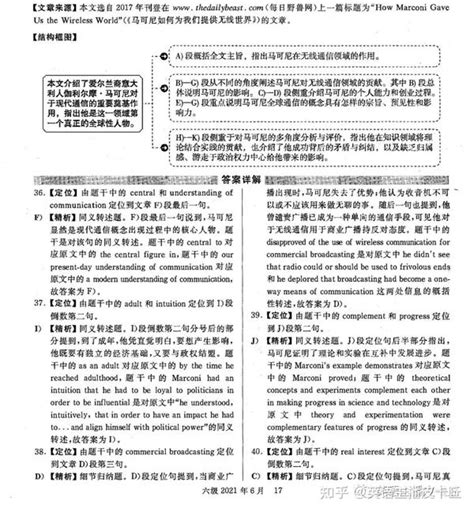 2021年6月英语六级试卷和答案解析（第一套）听力全文 电子版pdf 知乎