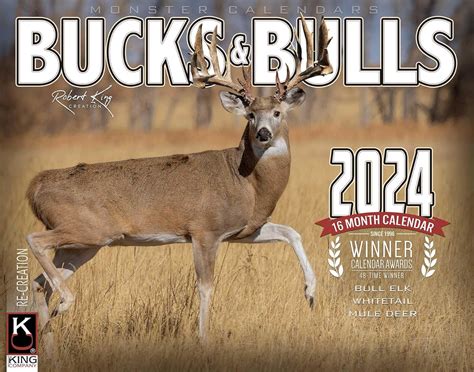 Calendario De Pared De La Serie Monster Bucks And Bulls Signature 2024 De