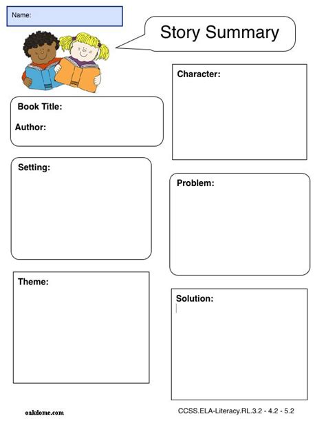 Ipad Graphic Organizer Story Summary Plain Ipad Pages Template K5