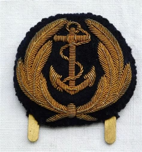 ANCIEN INSIGNE CASQUETTE Officier Marine Nationale Jamais Servi 7