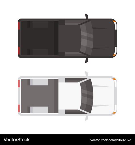 Top view two pickup truck Royalty Free Vector Image