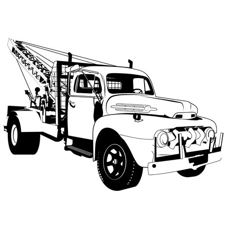 Tow Truck Cartoon Drawing - Tow Truck Cartoon Car Flatbed Junk Red ...