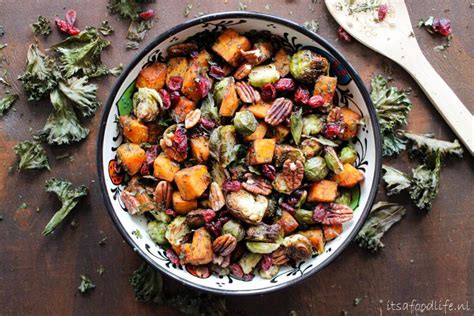 Recept Herfstsalade Met Geroosterde Pompoen En Spruitjes Maar Ook Met