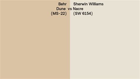 Behr Dune Ms Vs Sherwin Williams Nacre Sw Side By Side