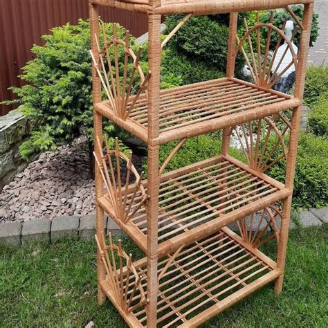 Rattan Shelf Bookcase Etsy