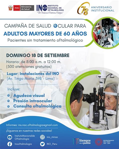 Campa A De Salud Ocular Para Adultos Mayores De A Os Instituto