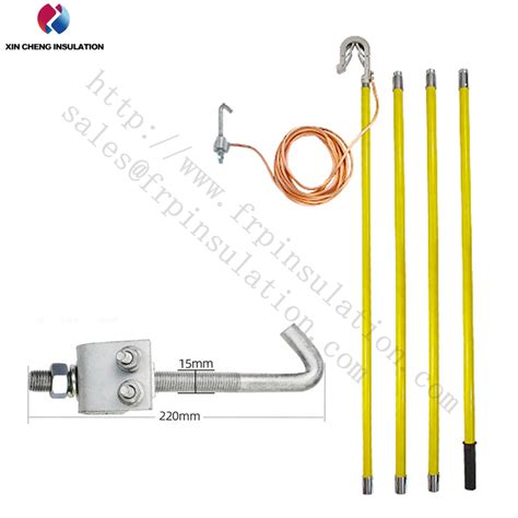 High Voltage Frp Portable Ground Earth Rod Set With Earthing Wire And