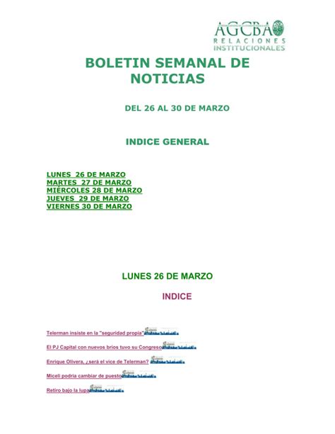 del 26 al 30 de marzo Auditoría General de la Ciudad de Buenos