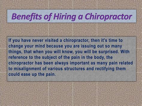 PPT - Benefits of Hiring a Chiropractor PowerPoint Presentation, free