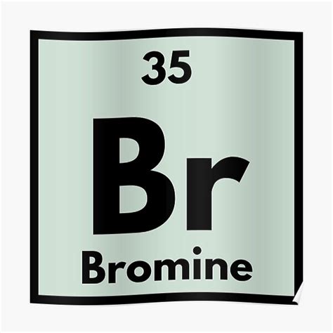 Periodic Table Element Bromine Br Number Poster For Sale By