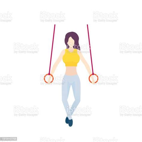 Girl Training With Gymnastic Rings Stock Illustration Download Image