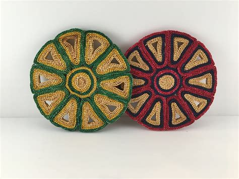 Vintage Woven Trivets Colourful Mid Century Rattan Hot Pads Etsy Canada Boho Basket Wall