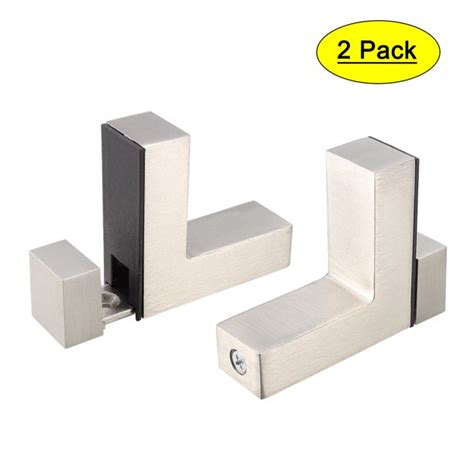 Stainless Steel L Shaped Glass Shelf Clip Clamp Bracket 2pcs