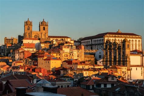 Porto Old City Center Town during the Sunset Stock Photo - Image of ...