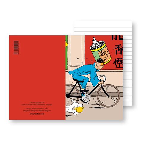 Notitieboekje Kuifje Fietst Home BOUTIQUE TINTIN Tintin Bou