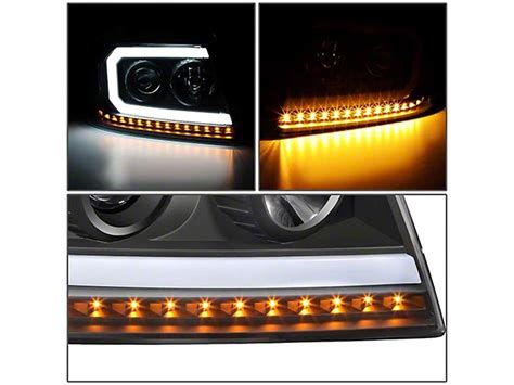 F 150 Led Drl Projector Headights With Amber Corners Black Housing Clear Lens 04 08 F 150