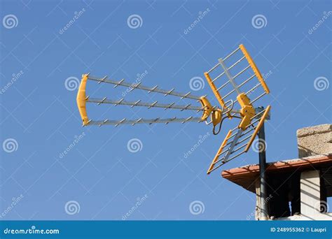 Closeup of a Uda Yagi Antenna Receiving Digital Terrestrial Television ...