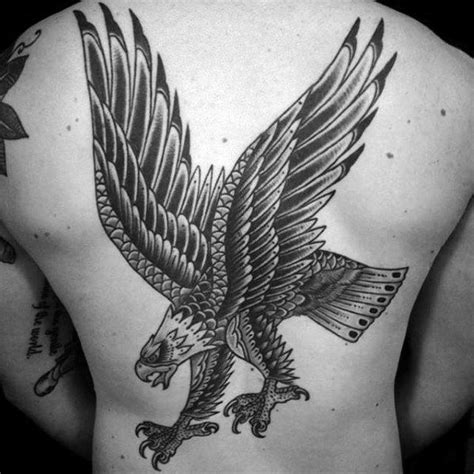 50 Eagle Back Tattoo Designs For Men Flying Bird Ink Ideas