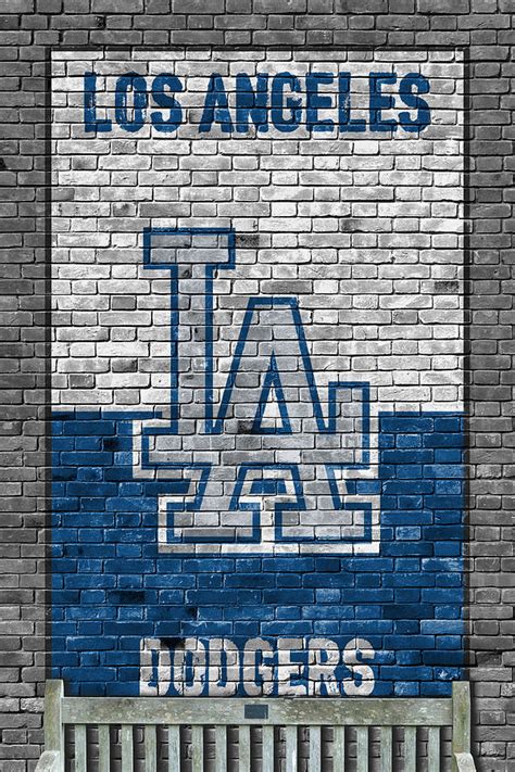 Los Angeles Dodgers Brick Wall Painting By Joe Hamilton