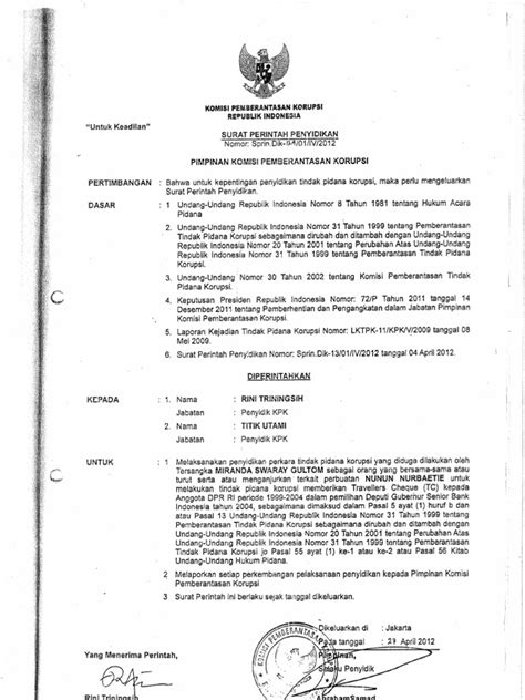 Format Surat Perintah Penyidikan Delinewstv