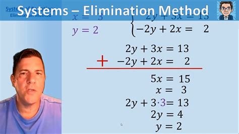 System Of Equations Elimination Method Youtube