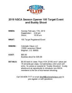 Nsca Season Opener Cancelled Colorado Clays