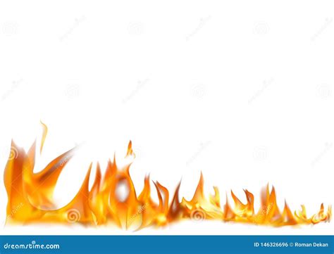 Realistic Fire Flames on White Background Stock Vector - Illustration ...