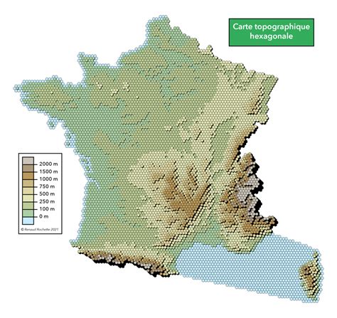 Carte Topographique De La France Grille Hexagonale Histocarte