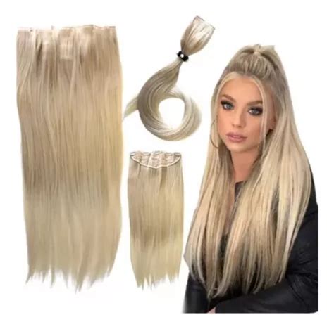 Cabelo Loiro Liso Aplique Mega Hair Tic Tac Org Nico Cm Mercadolivre