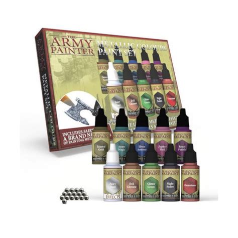 Metallic Colours Paint Set Zestaw Kolorowych Farb Metalicznych Army