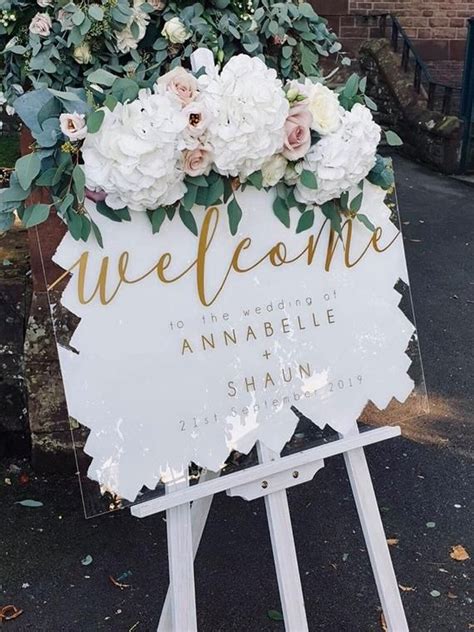 Acrylic Paint Stroke Splash Perspex Clear Welcome Wedding Sign Etsy