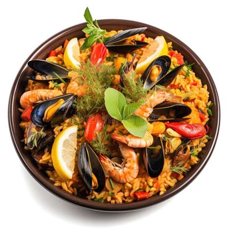 Delicious Spanish Paella With Seafood On A Plate For Your Next Dinner