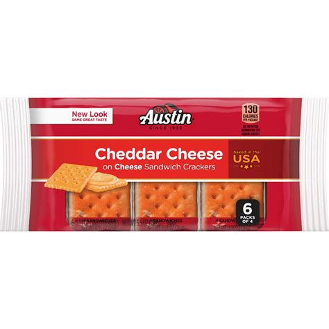 Austin Sandwich Crackers Single Serve Snack Crackers Cheddar Cheese