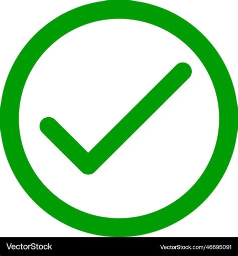 Green check mark icon in a circle tick Royalty Free Vector