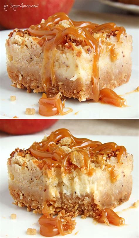 Caramel Apple Crisp Cheesecake Bars Sugar Apron