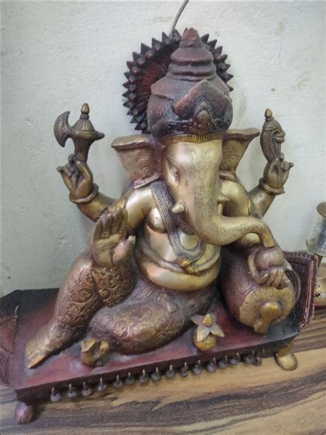 Golden 17Kg Brass Ganesha Statue Temple At Rs 790 In Aligarh ID