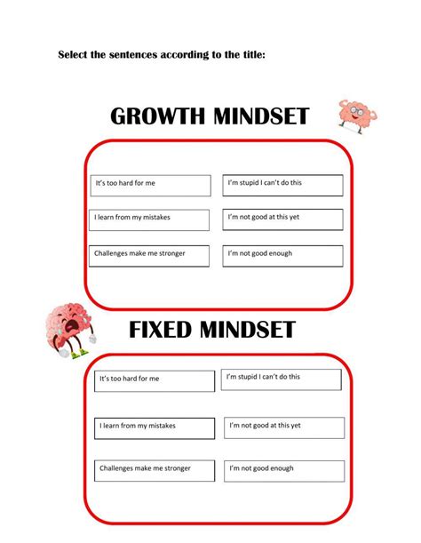 Unlock Potential Growth Mindset Worksheets For Personal Development