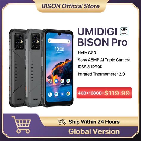 In Stock UMIDIGI BISON Pro Global Version Smartphone NFC 128GB IP68