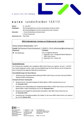 Fillable Online E U R E X Rundschreiben Datum Fax Email