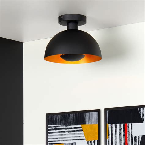 Plafonnier Siemon En Acier Cm Noir Luminaire Fr