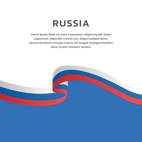 Ilustração do modelo de bandeira da rússia Vetor Premium