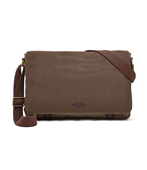 Lyst - Fossil Aiden Canvas Messenger Bag in Brown for Men