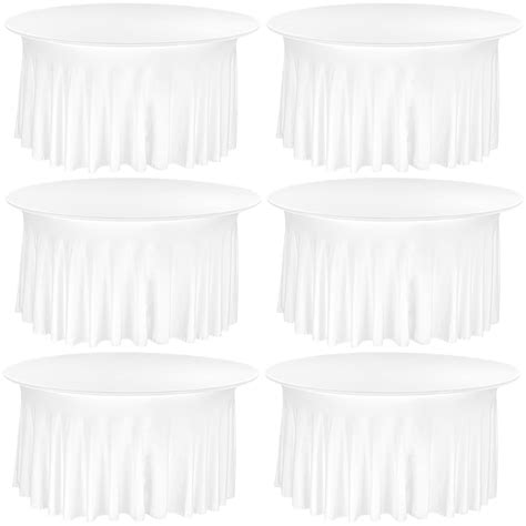 Pack Ft Spandex Table Skirts For Round Table Washable Table Covers