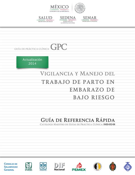 Guia Vigilancia Y Manejo Del Trabajo De Parto Del Embarazo De Bajo