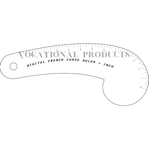 Digital French Curve Rulers; 16”, 19”, 13"/34cm and Hip Curve Rulers