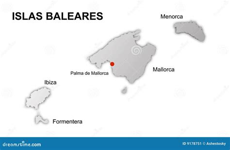 Balearic Islands Political Map Vector Illustration Cartoondealer