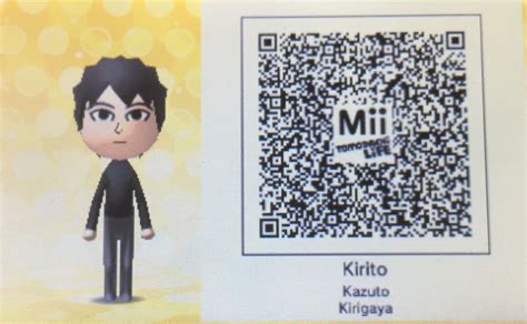 Kirito Qr Code Tomodachi Life Life Code Coding Kirito