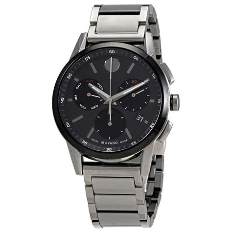 Movado Museum Sport Chronograph Quartz Black Dial Mens Watch 0607558